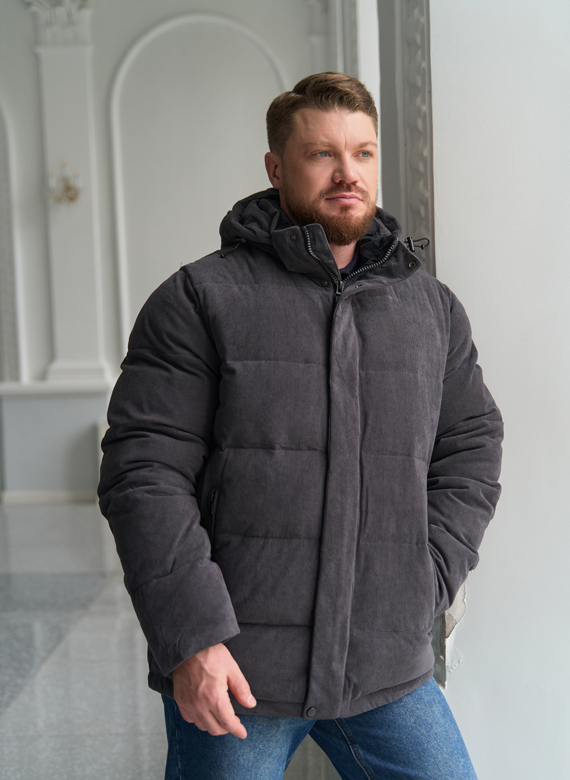 Мужской вельветовый пуховик