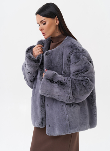 Короткая шуба из меха кролика