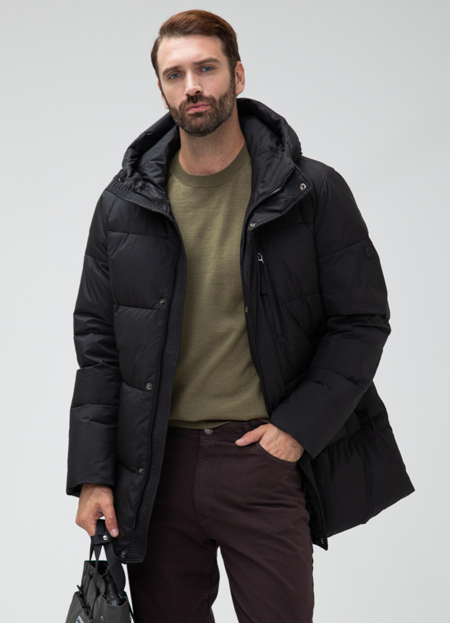 Мужской пуховик с капюшоном  модель № 28871 в рассрочку