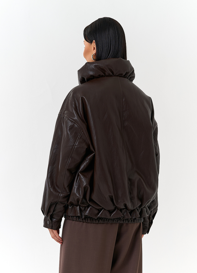 фото Женская утепленная куртка из эко кожи модель № 32843