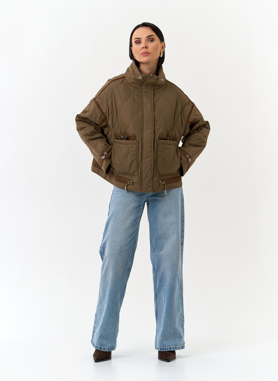 Женская куртка с воротником стойкой