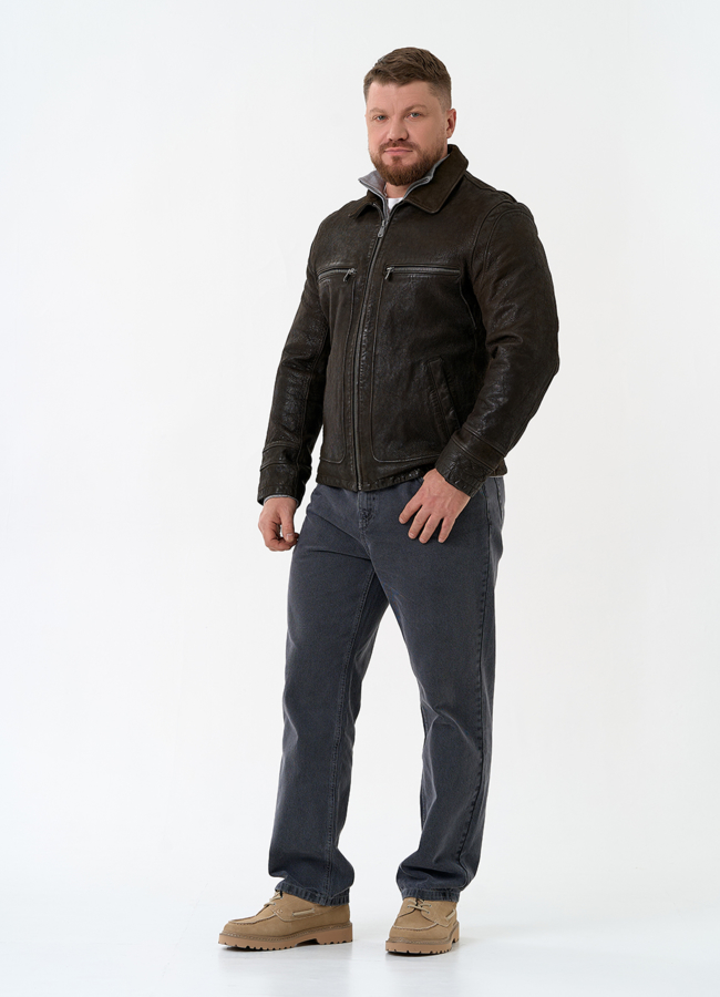 Мужская куртка из натуральной кожи модель № 30061 в рассрочку