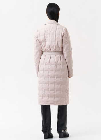 Женское утепленное пальто с английским воротником