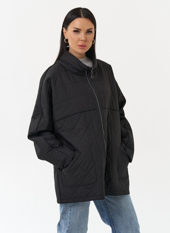 Женская двухсторонняя куртка с воротником стойкой