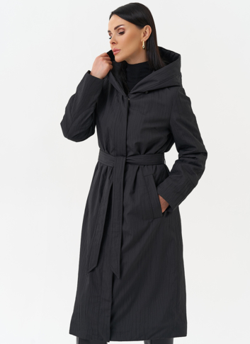 Пальто женское утепленное с эффектом жатой ткани