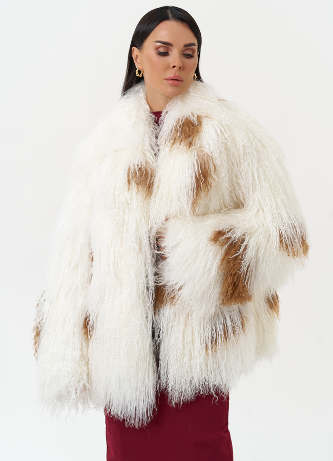 Женская шуба из меха ламы модель № 30634 универмаг малина