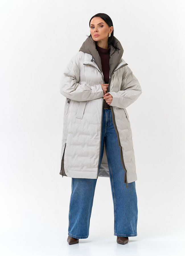 Женское утепленное пальто с капюшоном модель № 32797 универмаг малина