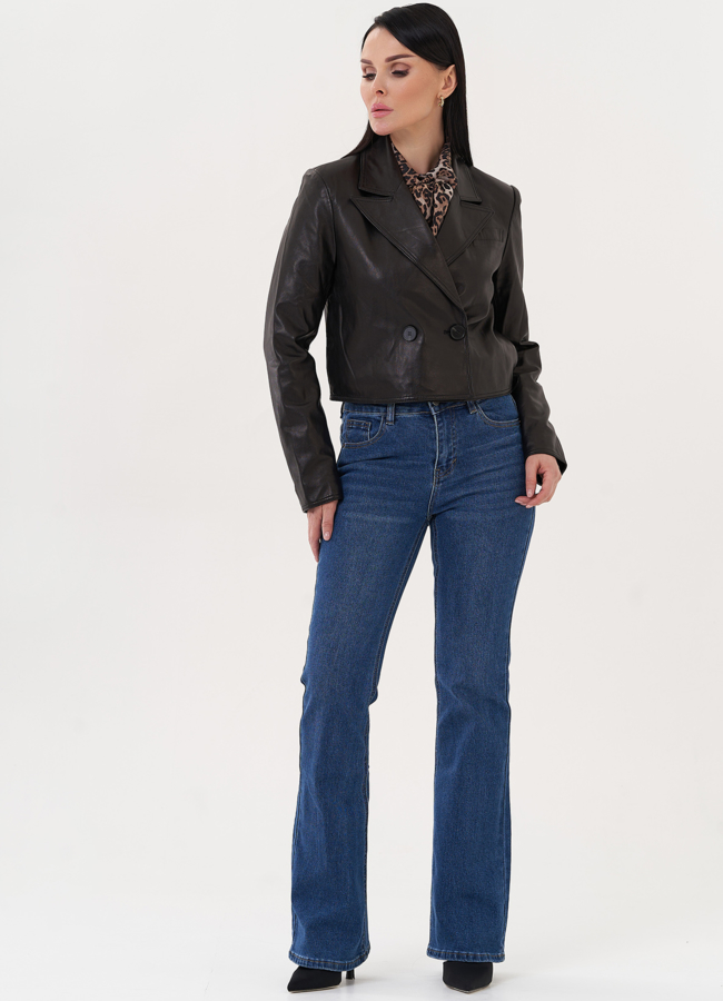 фото Кожаная куртка-пиджак  модель № 26947