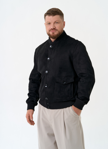 Мужская куртка бомбер из эко замши