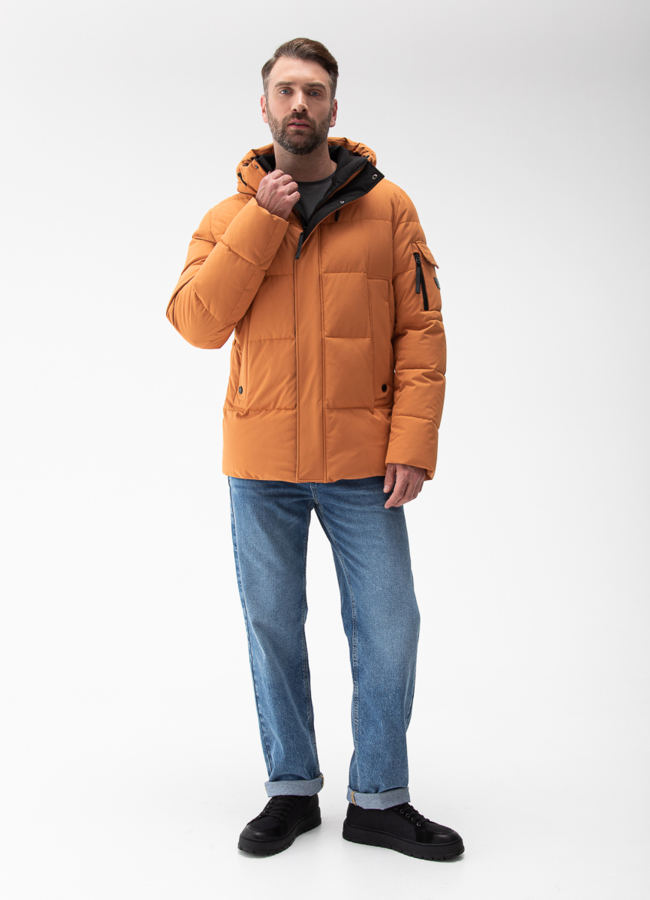 Мужской пуховик с капюшоном  модель № 27994 в кредит