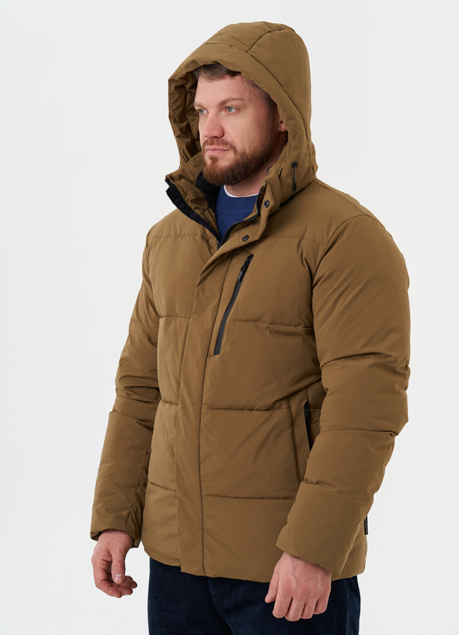 Мужской пуховик с капюшоном модель № 28397 универмаг малина