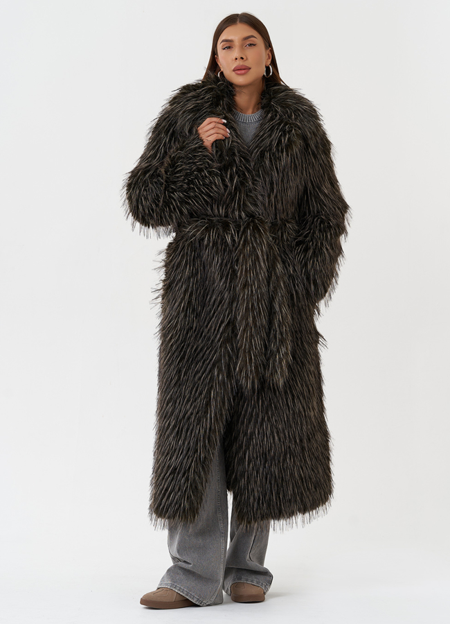 Шуба из эко меха под лису модель № 28679 в рассрочку