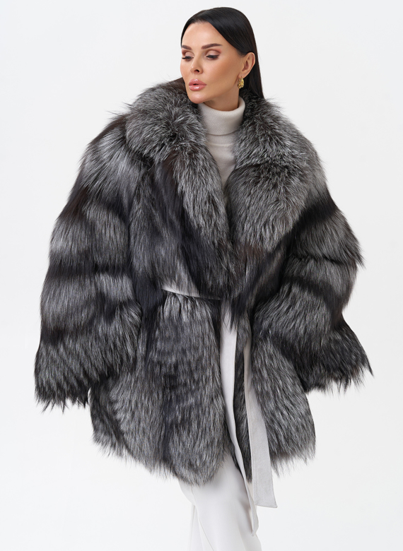 Шуба из чернобурой лисы