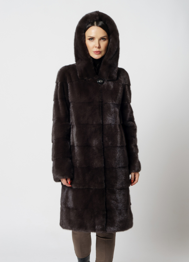 Норковая шуба с капюшоном трансформер 4 в 1 модель № 25925 универмаг малина