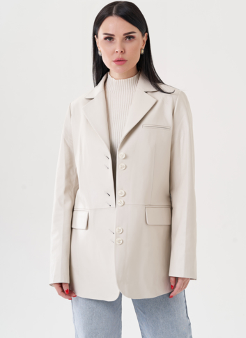 Женский пиджак из натуральной кожи 