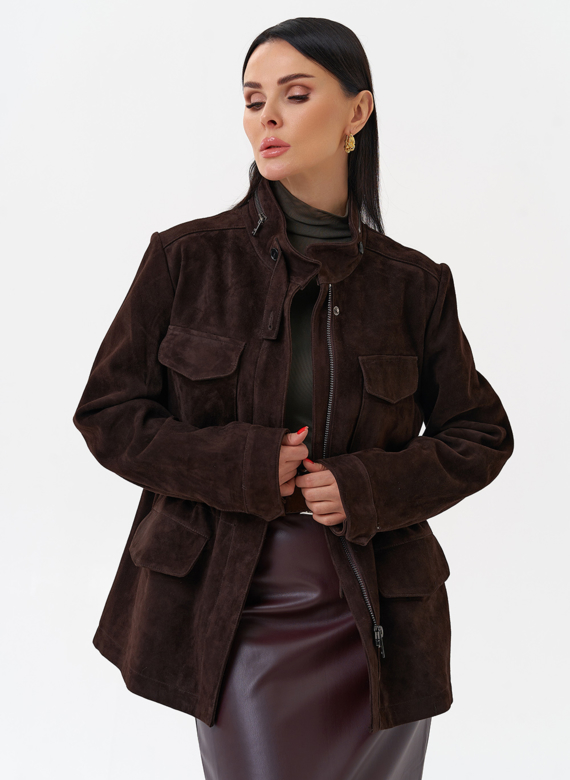 Замшевая куртка сафари