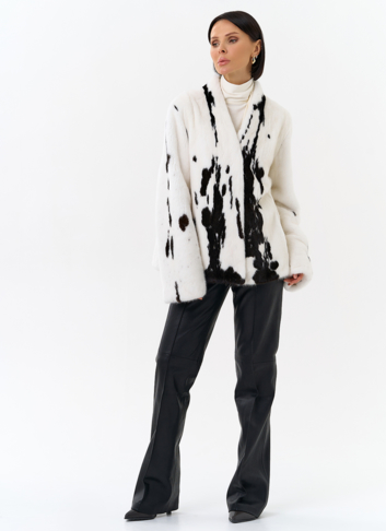 Жакет из меха норки в расцветке "ягуар"