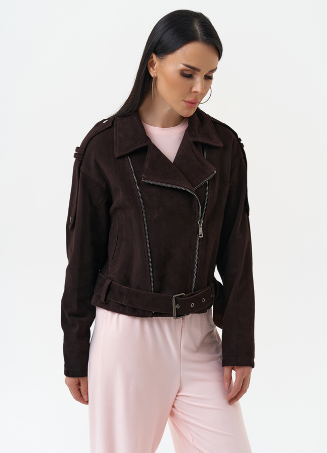 фото Женская куртка из натуральной замши модель № 30318