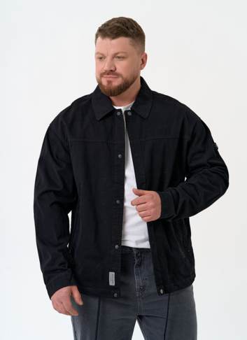 Мужская джинсовая куртка черного цвета