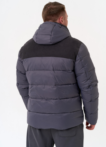 Мужской пуховик с отделкой из вельвета