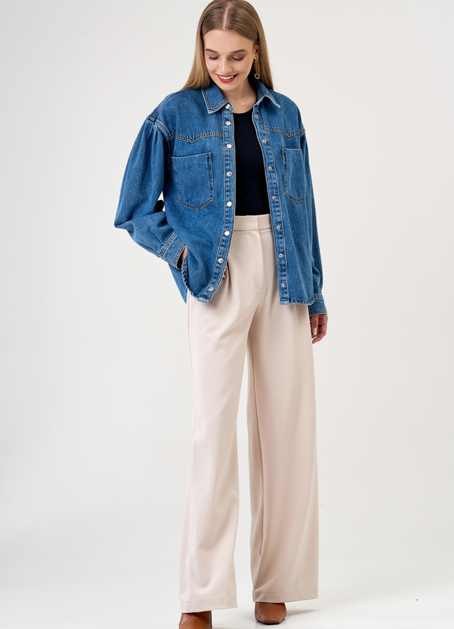 фото Куртка джинсовая синего цвета модель № 21179