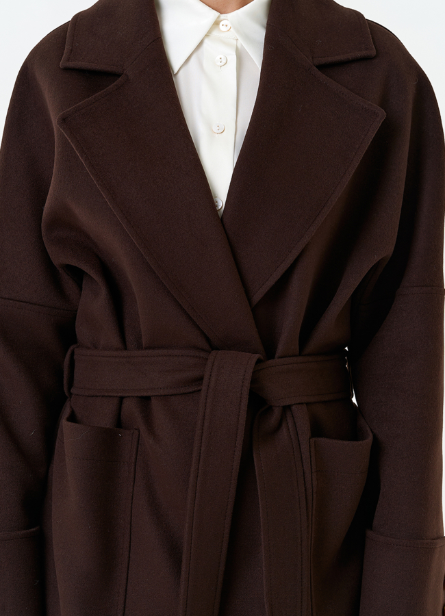 Женское длинное пальто с английским воротником модель № 32646 универмаг малина