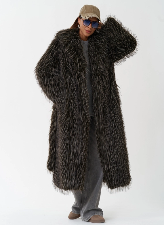 Шуба из эко меха под лису